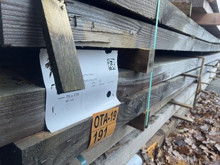 Ca. 22x Douglas balken fijnbezaagd, 75x175mm, lengte 400cm